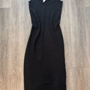 H&M Black Textured Maxi Dress